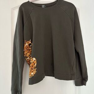 Anthropologie Olive Green Sweatshirt